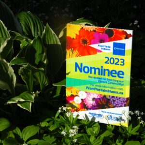 Front Yards In Bloom sign