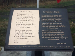 In Flanders Fields plaque, Griesbach, Edmonton