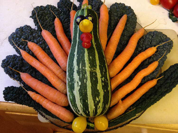 IMG_0222 A turkey made out of vegetables for a bench show