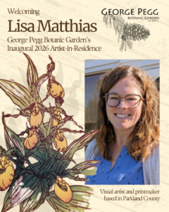 Ad for George Pegg Botanic Garden featuring Lisa Matthias