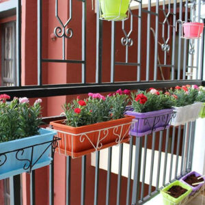 Pride themed balcony planters